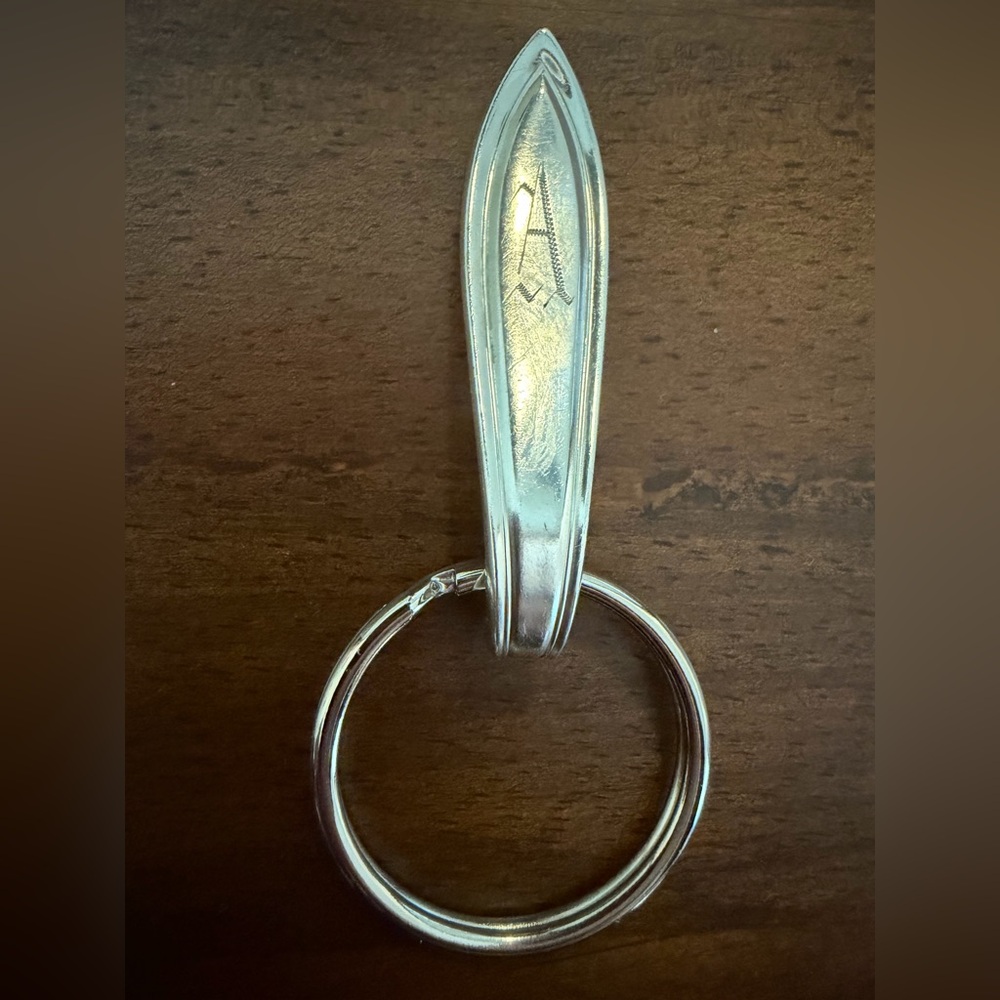 A Engraved Silverware Keychain